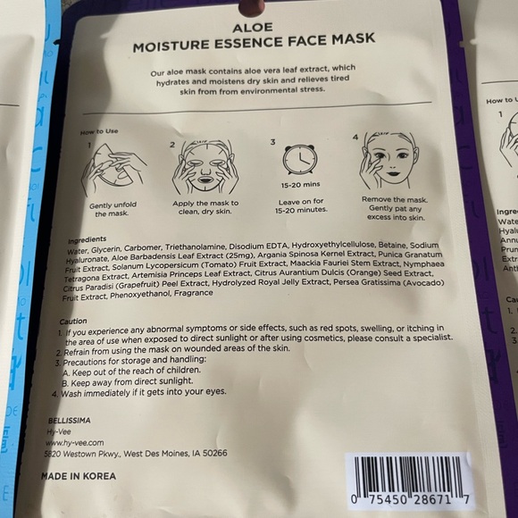 NEW - Bundle of 5 Bellissima Face Mask Treatments. Single-Use each. - Picture 6 of 7